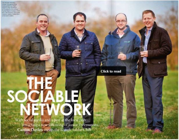 Tom Browne, Richard Massie, Adam Collantine e Mark Seller do Clube Pedra Bruta de Ceshire, Inglaterra