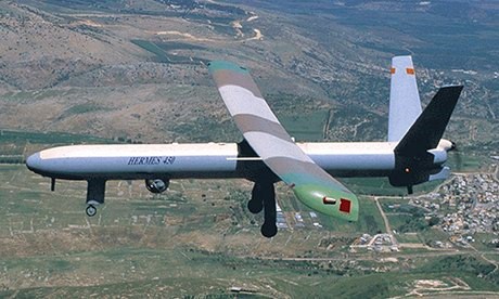 Um drone Elbit Systems Hermes 450.