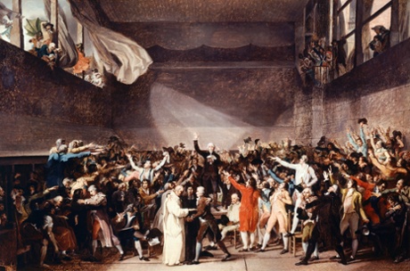 Tennis Court Oath in Versailles on June 20, 1789, 1784-1794, by Jacques-Louis David (1748-1825), oil on canvas, 65x88.70 cm. (Photo by DeAgostini/Getty Images)