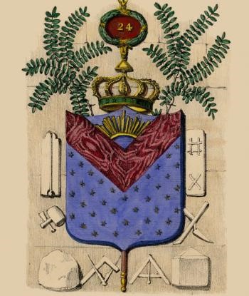 Brasão do grau de "Príncipe do Tabernáculo," grau 24 do REAA, por Jean-Nicolas Bouilly, 1837 al. SC-GCREAA-GODF PM Foto P.M.