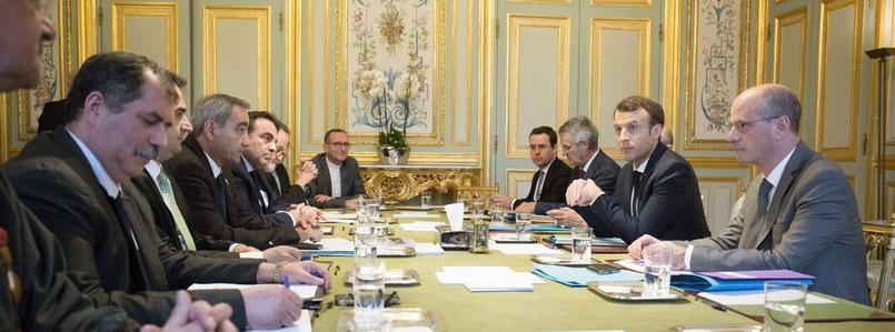 Des representants des cultes recus par le president de la Republique a l'Elysee