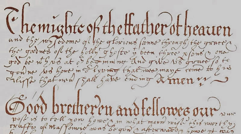 Manuscrito Grand Lodge nº1 (1583)